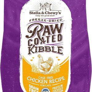 Stella & Chewy's Raw Coated Cat Food - High Protein, Grain-Free Kibble with Cage-Free Chicken - Premium Digestive Support with Probiotics - Natural Small Kibble - Perfect For Picky Eaters - 2.5lb Bag
