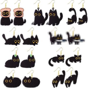 Cute Jewelry Earring Set - Stud and Hook Acrylic Dangle Earrings, Mismatched Enamel & Acrylic Earrings for Women Girls' Summer Vacation & Everyday Outfit Accessories